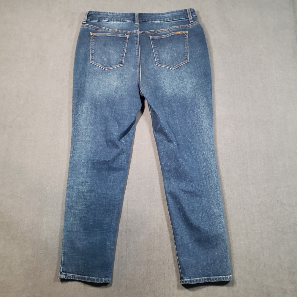 Chico's So Slimming Girlfriend Ankle Jeans Women 1.5/10 Petite Blue Medium Wash - Picture 2 of 10
